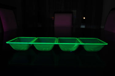 UV Blacklight Reactive 4 Compartment Serving Tray